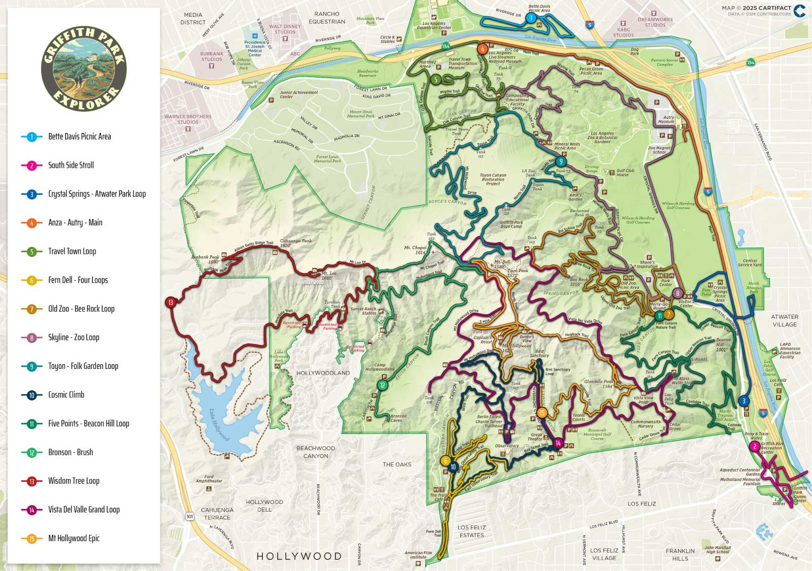 Griffith Park Explorer full Cartifact Map